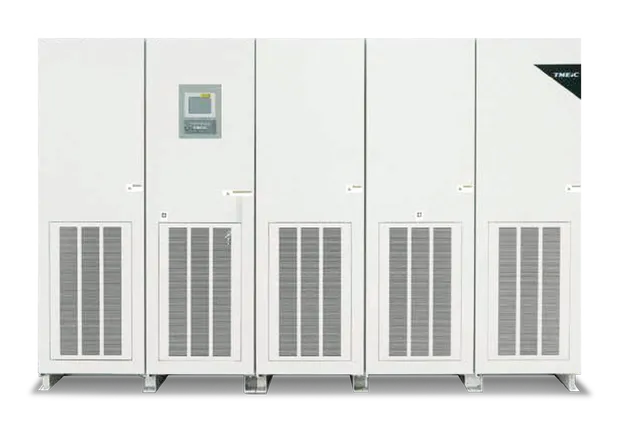 TMEIC-based three-phase UPS cabinets installed in a plant room